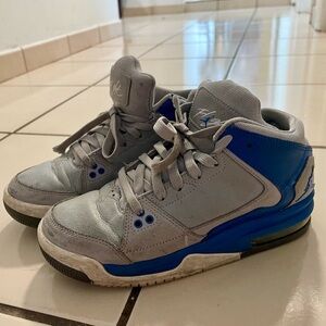 Jordans light gray and blue. Boys size 4